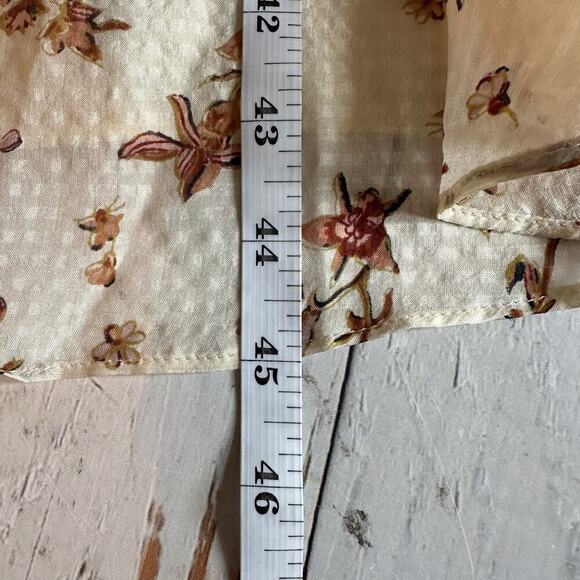 Madewell Soren 100% Silk Cutout Floral Midi Dress Size 0 - Picture 10 of 11